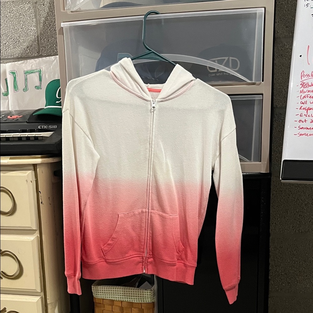 SO Gradient Pink and White Hoodie